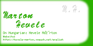 marton hevele business card